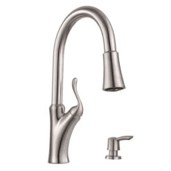 Pull-Out Faucet With Soap Dispenser - Stainless Steel