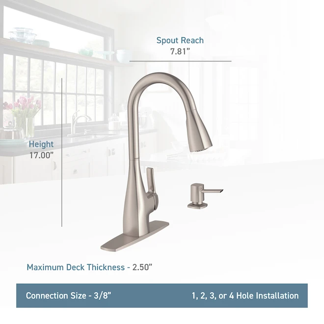 Moen Kiran Kitchen Faucet With Lever - Reflex System - Chrome 2 Moen Kiran Kitchen Faucet With Lever - Reflex System - Chrome - Image 2