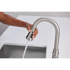 Moen Tullis Siingle Lever Pull-Down Kitchen Faucet - Stainless Steel -Alliedbas Shop 15025706b L