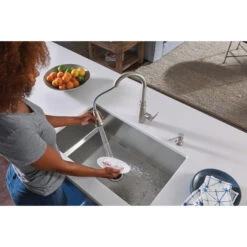 Moen Tullis Siingle Lever Pull-Down Kitchen Faucet - Stainless Steel -Alliedbas Shop 15025706c L