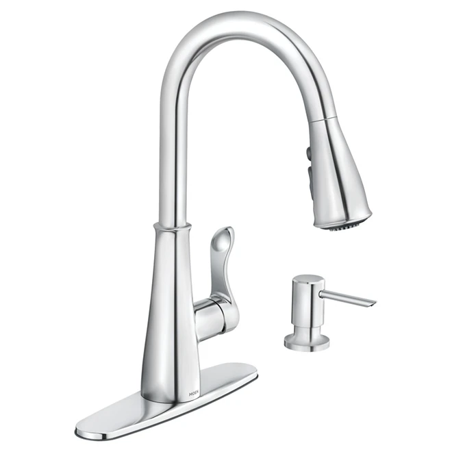 Moen Hadley Pull-Down Kitchen Faucet With Power Boost - Chrome 1 Moen Hadley Pull-Down Kitchen Faucet With Power Boost - Chrome