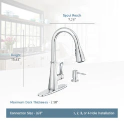Moen Hadley Pull-Down Kitchen Faucet - Stainless Steel 7 Moen Hadley Pull-Down Kitchen Faucet - Stainless Steel -Alliedbas Shop 15025708ea L