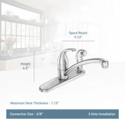 Moen Kitchen Faucet With Side Spray - Adler Collection - Single-Lever - Chrome 9 Moen Kitchen Faucet With Side Spray - Adler Collection - Single-Lever - Chrome -Alliedbas Shop 15025761ea L