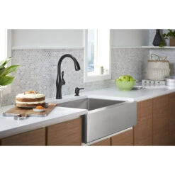 KOHLER Alma Matte Black 1-Handle Pull-down Kitchen Faucet -Alliedbas Shop 31535192d L