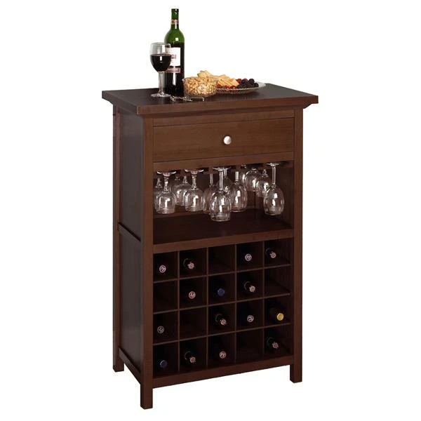 Winsome Wood Chablis Wine Cabinet - 26.6-in X 40.4-in - Wood - Brown 2 Winsome Wood Chablis Wine Cabinet - 26.6-in X 40.4-in - Wood - Brown - Image 2