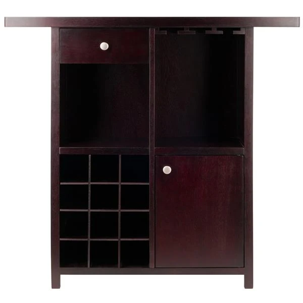 Winsome Wood Macon Wine Bar - 40-in X 37.8-in - Wood - Brown 4 Winsome Wood Macon Wine Bar - 40-in X 37.8-in - Wood - Brown - Image 4