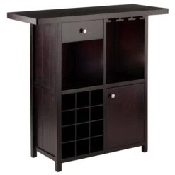 Winsome Wood Macon Wine Bar - 40-in X 37.8-in - Wood - Brown