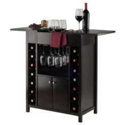 Yukon Wine Cabinet - 30-in X 37.01-in - Wood - Brown -Alliedbas Shop 330007278 AlternateImage2 l