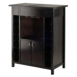 Yukon Wine Cabinet - 30-in X 37.01-in - Wood - Brown