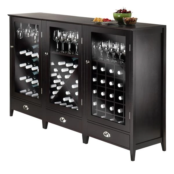 Winsome Wood Bordeaux Wine Cabinet - 22.64-in X 40-in - Brown 1 Winsome Wood Bordeaux Wine Cabinet - 22.64-in X 40-in - Brown