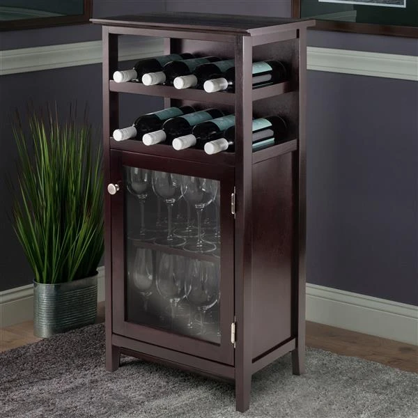 Winsome Wood Alta Wine Cabinet - 19.13-in X 37.48-in - Wood - Brown 5 Winsome Wood Alta Wine Cabinet - 19.13-in X 37.48-in - Wood - Brown - Image 5