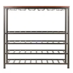 Winsome Wood Michelle Wine Rack - 38.03-in X 36.42-in - Metal - Bronze