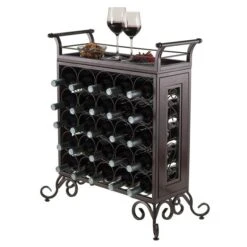 Winsome Wood Silvano Wine Rack - 25.86-in X 30.16-in - Metal - Bronze
