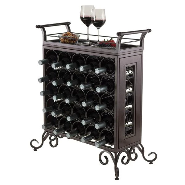 Winsome Wood Silvano Wine Rack - 25.86-in X 30.16-in - Metal - Bronze 1 Winsome Wood Silvano Wine Rack - 25.86-in X 30.16-in - Metal - Bronze