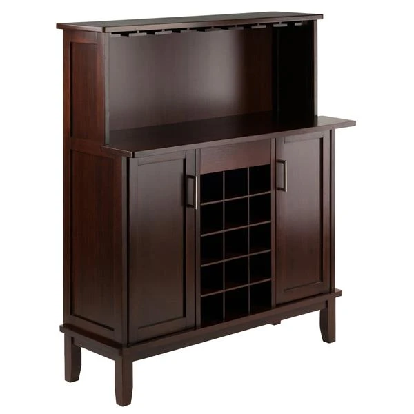 Winsome Wood Beynac Wine Bar - 38.35-in X 44.57-in - Wood - Brown 4 Winsome Wood Beynac Wine Bar - 38.35-in X 44.57-in - Wood - Brown - Image 4