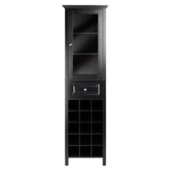 Winsome Wood Burgundy Wine Cabinet - 18.11-in X 66.85-in - Composite - Black 7 Winsome Wood Burgundy Wine Cabinet - 18.11-in X 66.85-in - Composite - Black -Alliedbas Shop 330007292 AlternateImage1 l