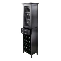 Winsome Wood Burgundy Wine Cabinet - 18.11-in X 66.85-in - Composite - Black 9 Winsome Wood Burgundy Wine Cabinet - 18.11-in X 66.85-in - Composite - Black -Alliedbas Shop 330007292 AlternateImage4 l