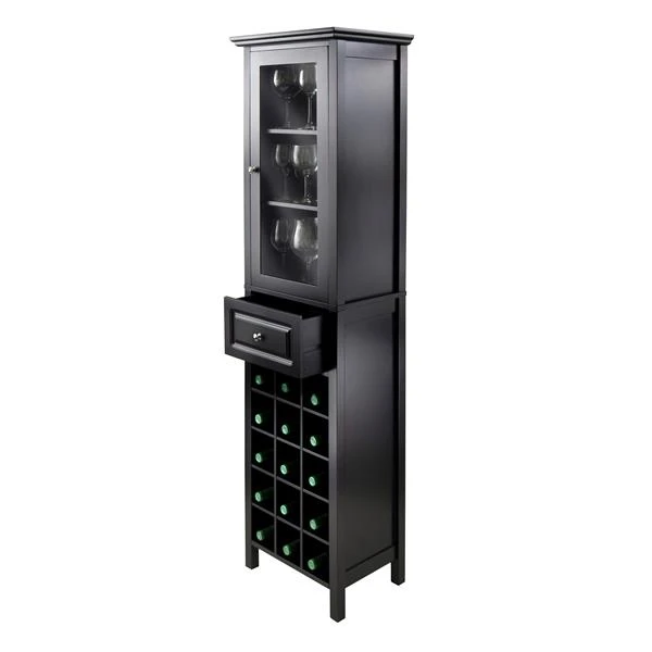 Winsome Wood Burgundy Wine Cabinet - 18.11-in X 66.85-in - Composite - Black 5 Winsome Wood Burgundy Wine Cabinet - 18.11-in X 66.85-in - Composite - Black - Image 5
