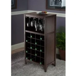Winsome Wood Ancona Modular Wine Cabinet - 20-Bottle - Wood - Brown -Alliedbas Shop 330010535 AlternateImage5 l