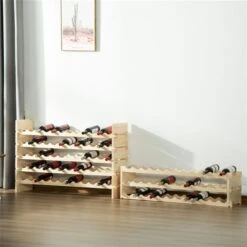 HomCom 96-Bottle Natural Pine Wood Wine Rack 8 HomCom 96-Bottle Natural Pine Wood Wine Rack -Alliedbas Shop 330951236 AlternateImage1 l