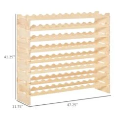 HomCom 96-Bottle Natural Pine Wood Wine Rack