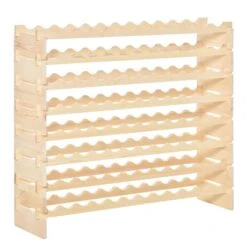 HomCom 96-Bottle Natural Pine Wood Wine Rack 9 HomCom 96-Bottle Natural Pine Wood Wine Rack -Alliedbas Shop 330951236 MainImage 001 l