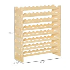 HomCom 72-Bottle Natural Pine Wood Wine Rack -Alliedbas Shop 330951290 AlternateImage2 l