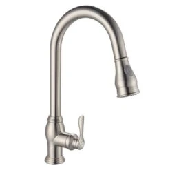 Streamway Nickel 1-Handle Deck Mount Pull-Out Handle/Lever Residential Kitchen Faucet