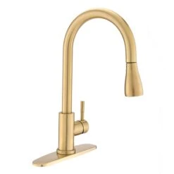 Dornberg Brushed Gold 1-Handle Deck Mount Pull-down Commercial/Residential Kitchen Faucet (Deck Plate Included) 5 Dornberg Brushed Gold 1-Handle Deck Mount Pull-down Commercial/Residential Kitchen Faucet (Deck Plate Included) -Alliedbas Shop 330952937 AlternateImage1 l