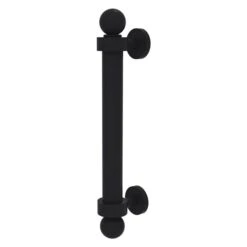 Allied Brass 8-in Matte Black Reeded Door Pull