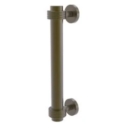 Allied Brass 8-in Antique Brass Door Pull With Grooved Accents