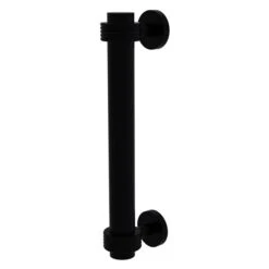 Allied Brass 8-in Matte Black Door Pull With Grooved Accents