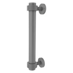 Allied Brass 8-in Matte Grey Door Pull With Grooved Accents