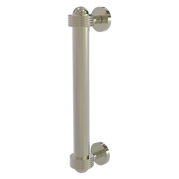 Allied Brass Polished Nickel 8-in Door Pull With Grooved Accents 1 Allied Brass Polished Nickel 8-in Door Pull With Grooved Accents