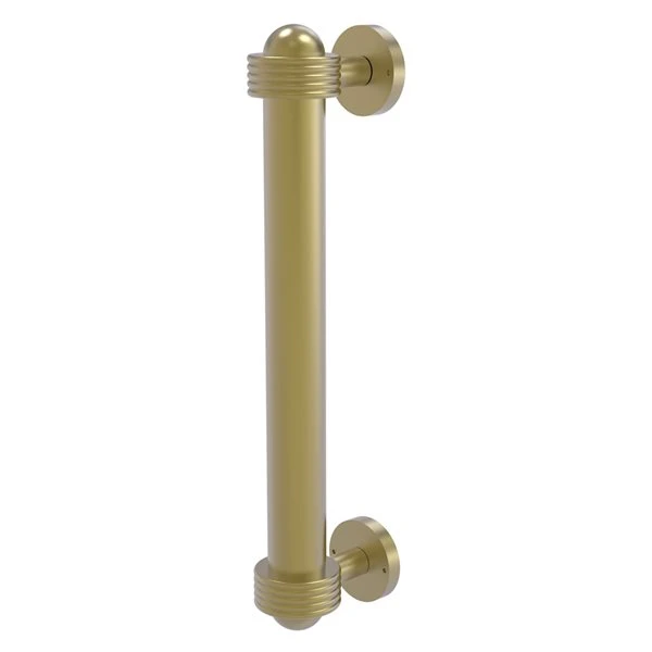 Allied Brass Satin Brass 8-in Door Pull With Grooved Accents 1 Allied Brass Satin Brass 8-in Door Pull With Grooved Accents