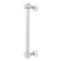 Allied Brass Matte White 8-in Door Pull With Grooved Accents