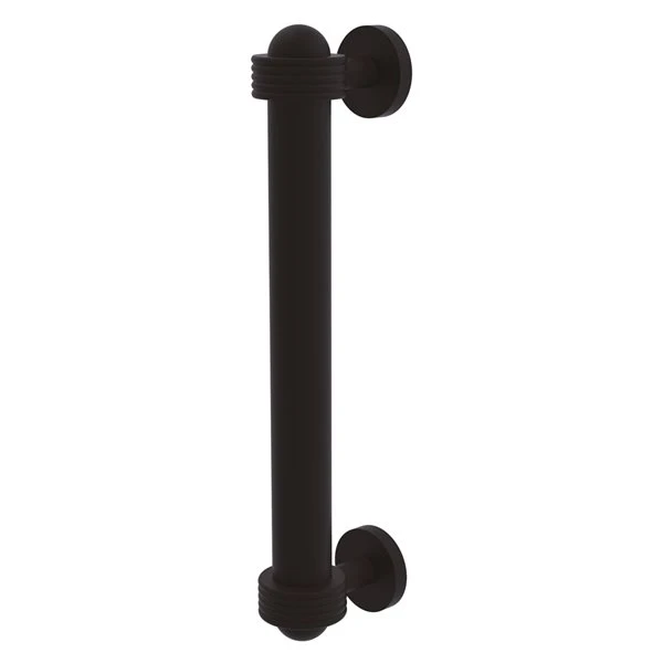 Allied Brass Oil-Rubbed Bronze 8-in Door Pull With Grooved Accents 1 Allied Brass Oil-Rubbed Bronze 8-in Door Pull With Grooved Accents