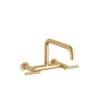 KOHLER Purist Brass Two-Hole Wall-Mount Bridge Kitchen Sink Faucet With 13-7/8-in Spout