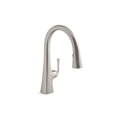 KOHLER Graze Stainless Steel Pull-Down Kitchen Sink Faucet With Three-Function Sprayhead