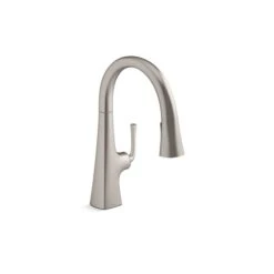 KOHLER Graze Pull-Down Kitchen Sink Faucet With Three-Function Sprayhead - Stainless Steel