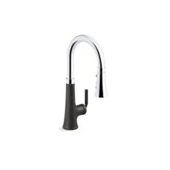 KOHLER Tone Pull-Down Black Single-Handle Kitchen Sink Faucet