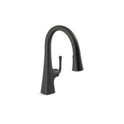 KOHLER Graze Pull-Down Black Kitchen Sink Faucet With Three-Function Sprayhead