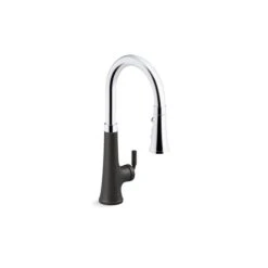 KOHLER Tone Touchless Black Pull-Down Single-Handle Kitchen Sink Faucet