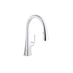 KOHLER Graze Chrome Pull-Down Kitchen Sink Faucet With Three-Function Sprayhead