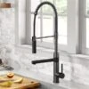 Kraus Pro Kitchen Faucet In Matte Black / Spot Free Black Stainless Steel