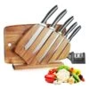 Zachvo Kitchen Knife Set With Block Wooden - 7 Piece Set
