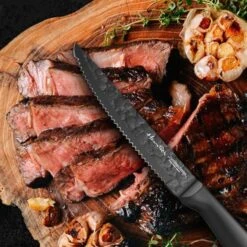 Zachvo Matte Black Serrated Steak Knives - Set Of 8