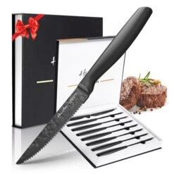 Zachvo Matte Black Serrated Steak Knives - Set Of 8 -Alliedbas Shop 330972990 MainImage 001 l