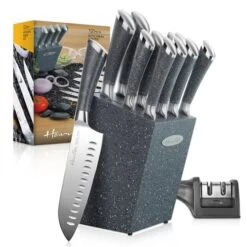 Zachvo Knife Kitchen Knife Set With Block - 12 Piece Set