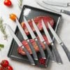 Zachvo Marble Serrated Steak Knives - Set Of 8